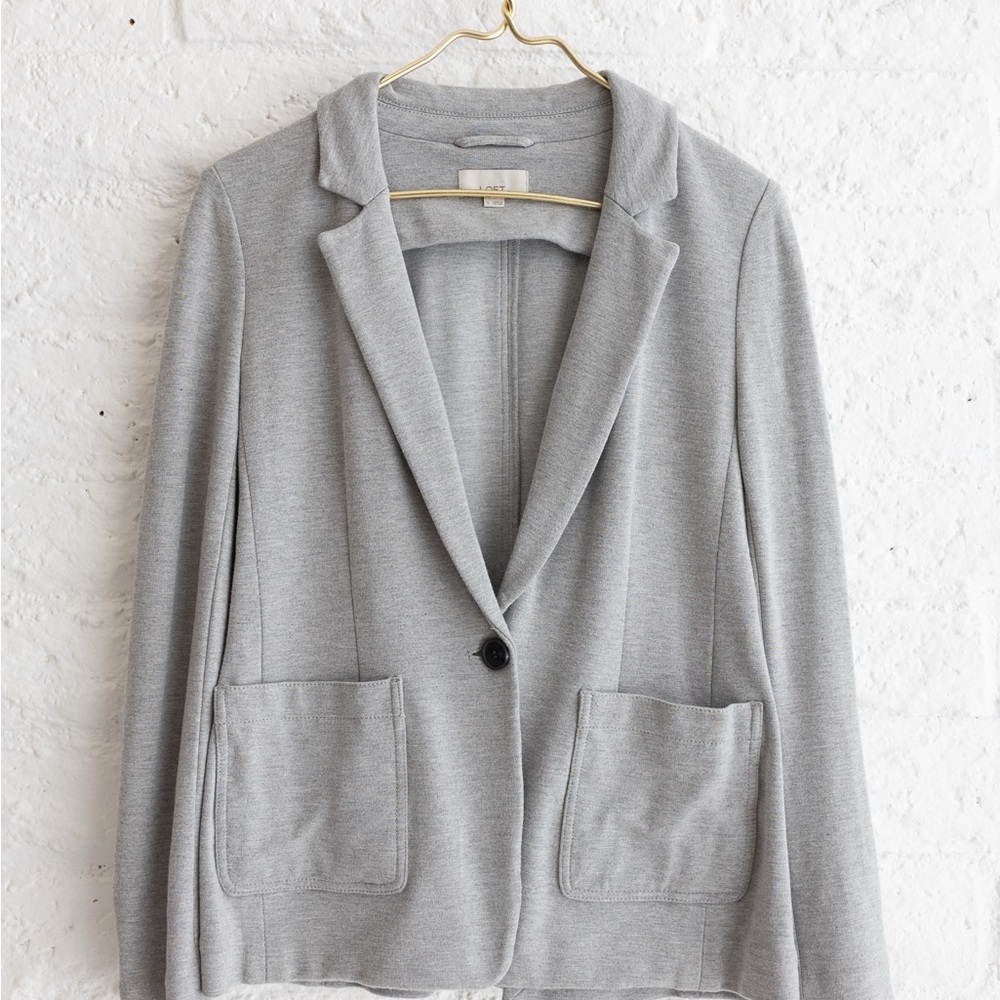 LOFT Light Gray Women's Blazer - Size Small - Picture 2 of 6